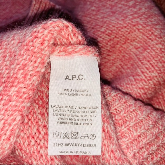 A.P.C. Leonie knit sweater pink wool size xl - Picture 4 of 14